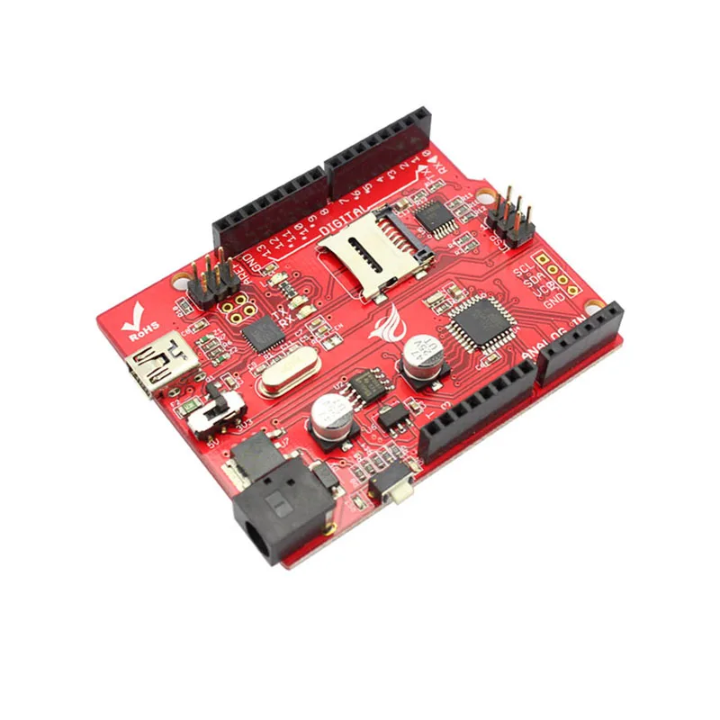 Макетная плата elerow Crowduino Uno SD V1.5 для Arduino UNO Atmega328P с мини USB кабелем микроконтроллер