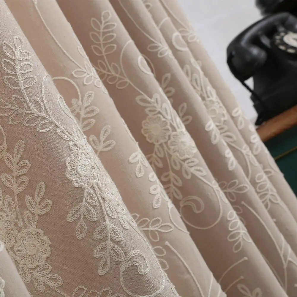 Стерео вышивка шторы хлопок Цветочный s Cortinas для гостиной спальни современный Тюль кухня отвесный - Цвет: cloth1