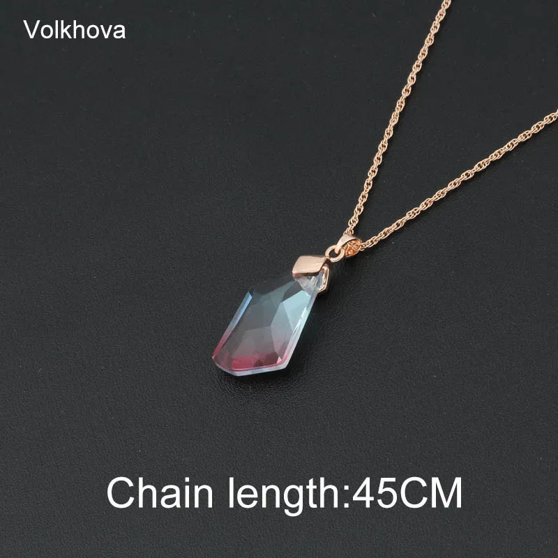 Volkhova New Irregular Crystal Jewelry Set For Women Party Attractive 585 Rose Gold Color Zircon Dangle Earrings | Украшения и