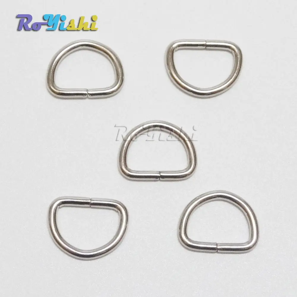 

1000pcs/pack 1/2"(12mm) Nickel Plated D Ring Semi Ring Ribbon Clasp Knapsack Belt Buckle