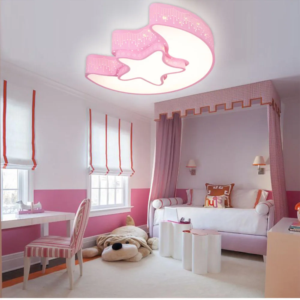 Vintagelll Modern Minimalist Half Moon Stars Children's Room Bedroom Ceiling Lights Boy and Girl Cute Cartoon LED Lamps | Освещение