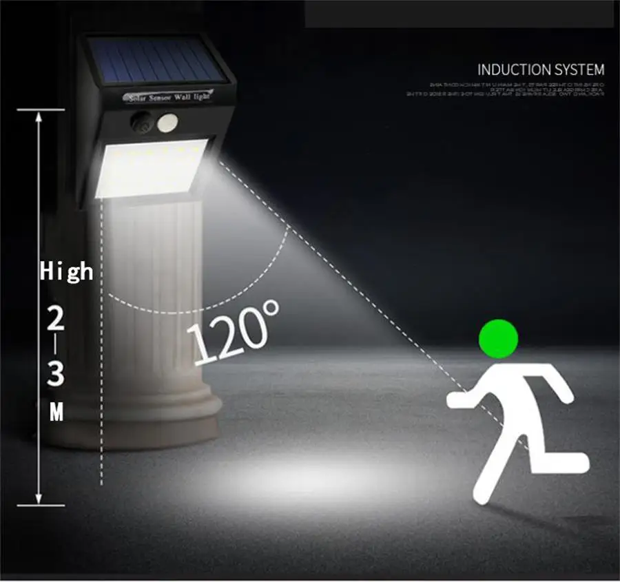 BUYBAY Brand LED Solar Light Outdoor Porch Lighting PIR Motion Sensor Solar lamp Garden Wall Yard Deck Security Lights 20LEDs