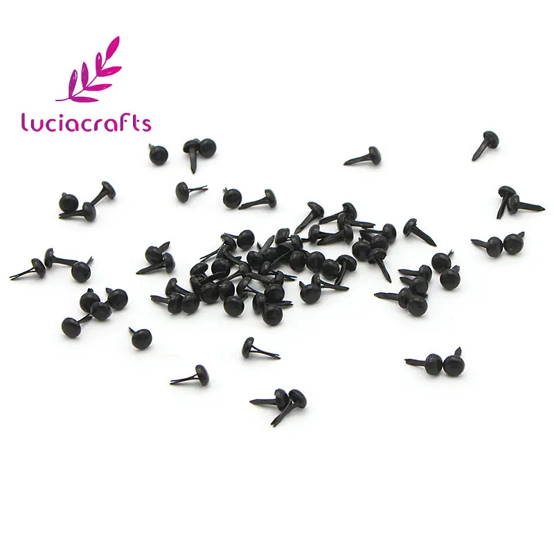 C1 Black Lucia crafts 100 шт 4*8 мм разноцветные Круглые застежки для скрапбукинга металлические аксессуары для рукоделия G0938 - Цвет: C1 Black