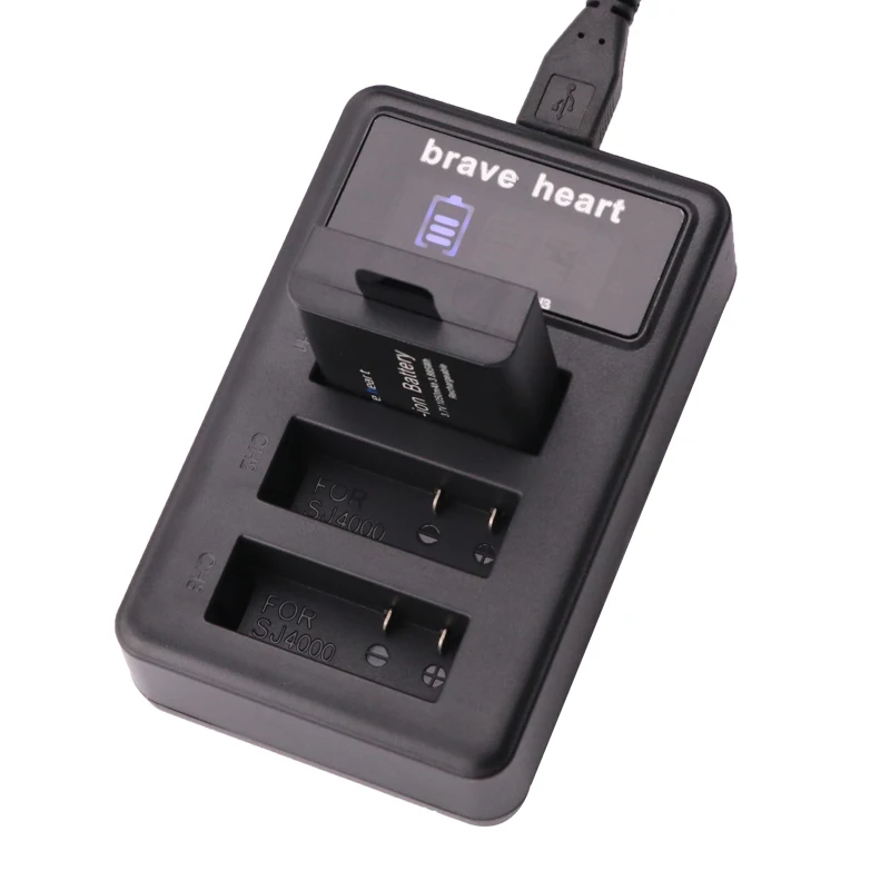 3,7 v 1050 mAh bateria SJ4000 Батарея SJ5000 SJ6000 Wi-Fi+ ЖК-дисплей 3 лота usb зарядное устройство для SJCAM SJ 4000 5000 6000 7000 8000 sj9000 M10