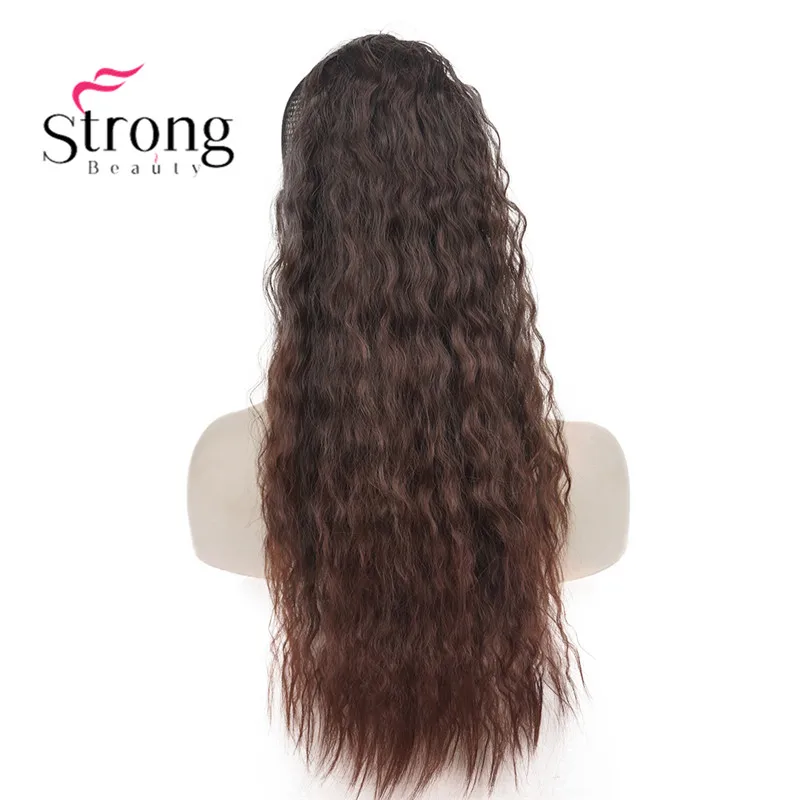 StrongBeauty 6 видов цветов длинные кудрявые Кудрявые Волнистые конский хвост парик африканские кудри 22-24 дюймов синтетические Тепло сопротивляются цвету выбора