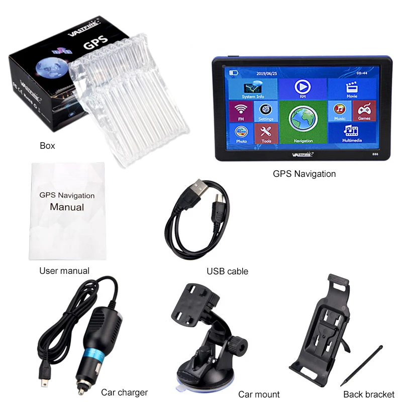 7 &quotдюймовый HD Автомобильный gps навигатор Sat Nav 256/8GB навигаторы Bluetooth AV IN FM MP3/mp4