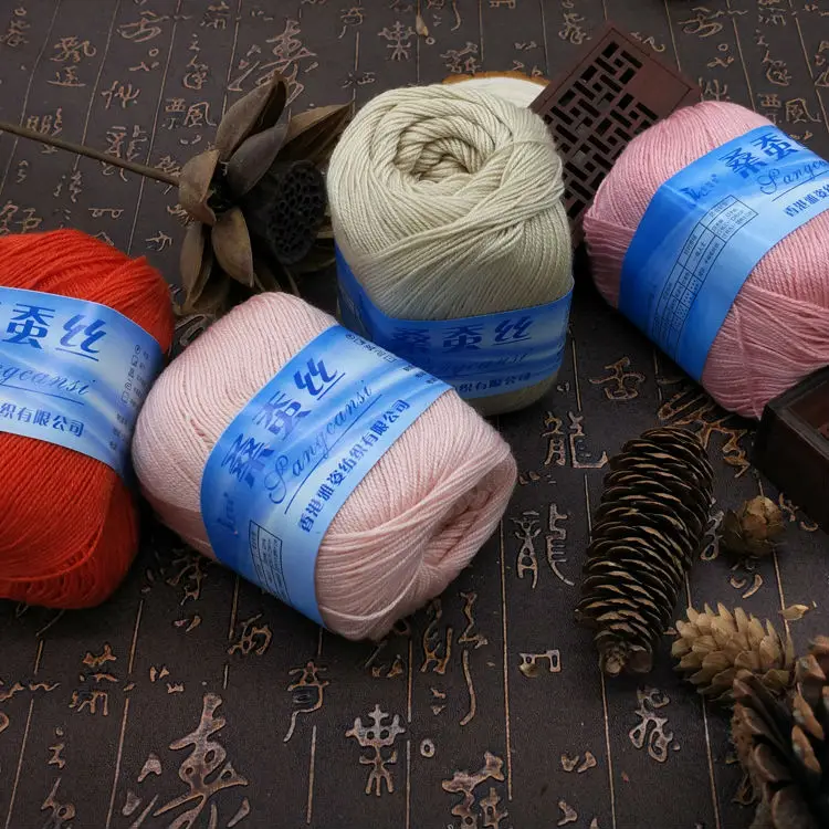 Нить из шелковой бамбуковой пряжи 50 г/клубок для ручная вязка крючком ношения