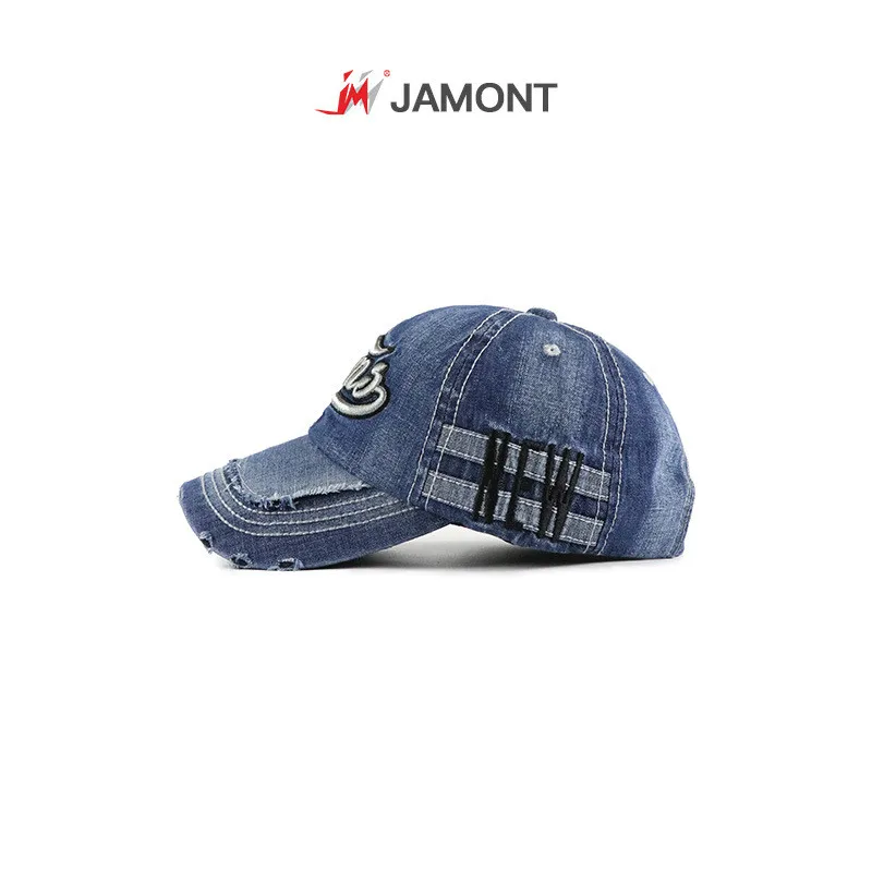 Мужская/Женская бейсбольная кепка [JAMONT] новая джинсовая с вышитыми буквами и