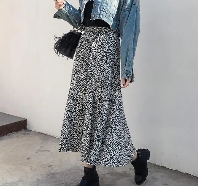 Женская эластичная юбка миди Caishiffon Ropa винтажная плиссированная с цветочным