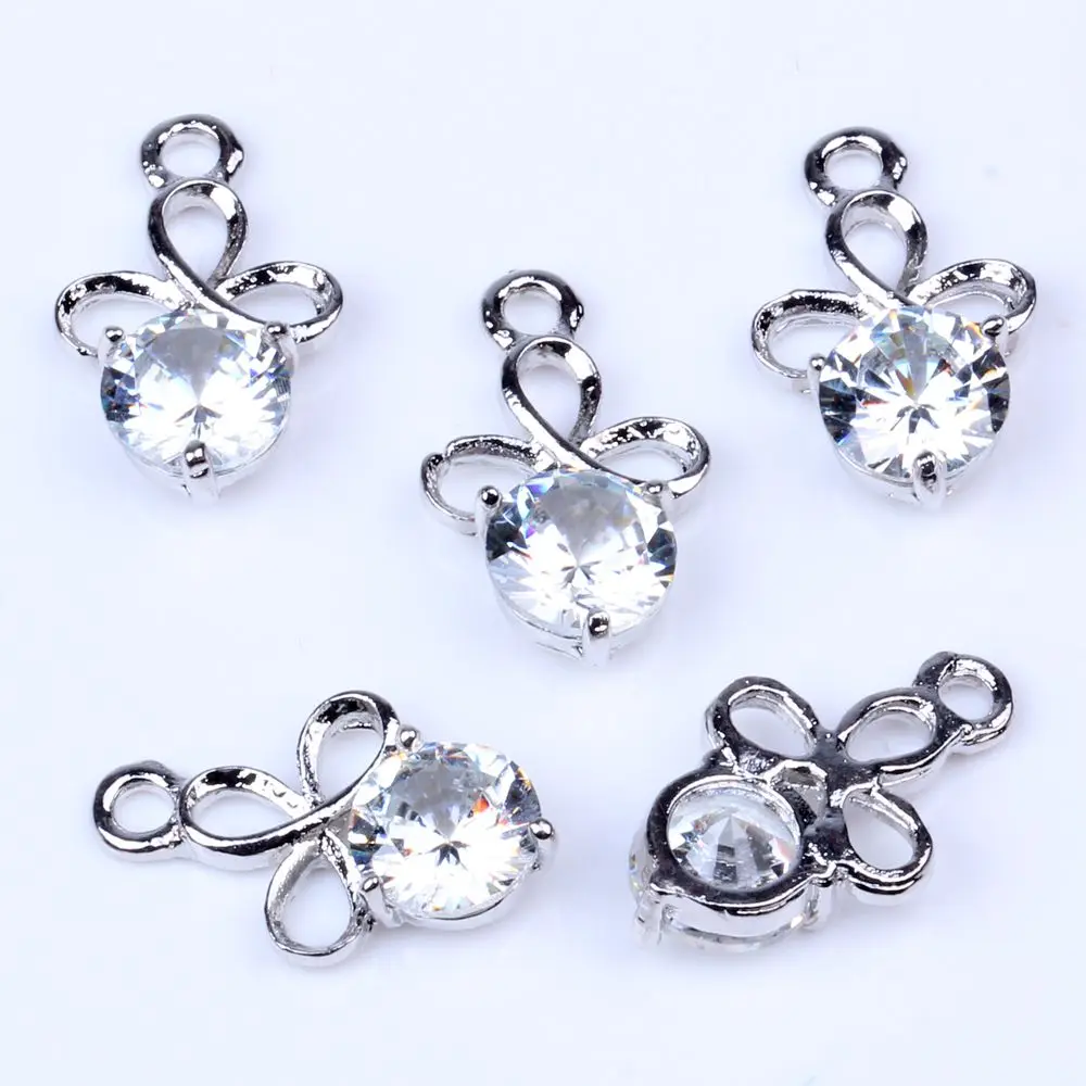 5 шт. Изящные циркониевые геометрические металлические хрустальные бусины