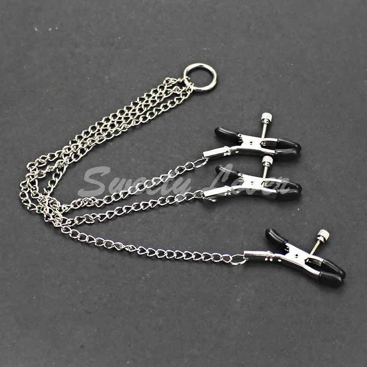 Секс продукты металлический ниппель Зажимы с цепочкой из нержавеющей стали
