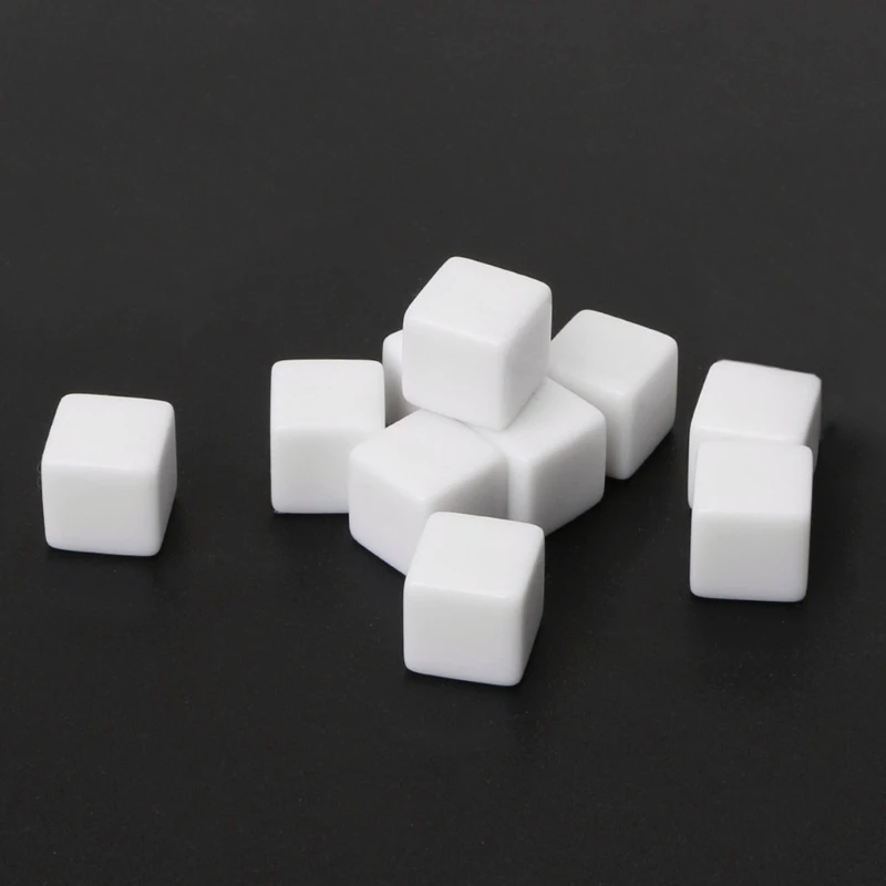 

10Pcs/Pack D6 Dice 12mm Die Six Sided Table Gaming Dice Blank For Role Playing Toys