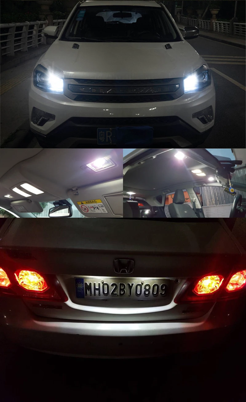 2x T10 W5W Автомобильная светодиодная сигнальная лампа Canbus Авто Внутреннее освещение номерного знака для чтения Поворотная клиновидная боковая Стояночная Задняя Тормозная лампа 10SMD