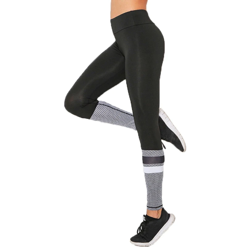 Новинка 2017 года волна точка печати упругой лоскутное Для женщин Леггинсы для