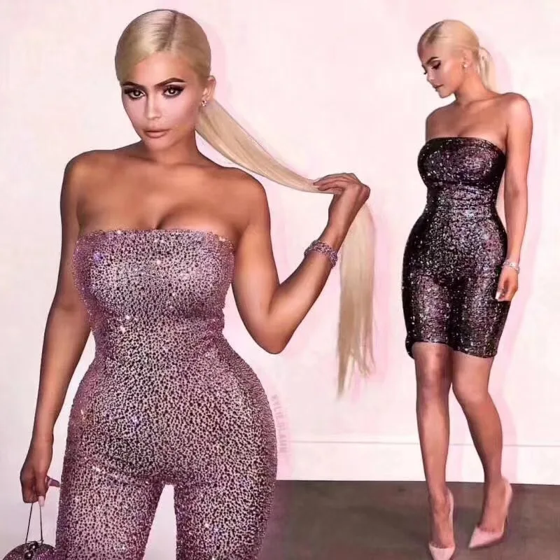 Оптовая продажа Новые комбинезоны разных цветов без бретелек Европейская мода