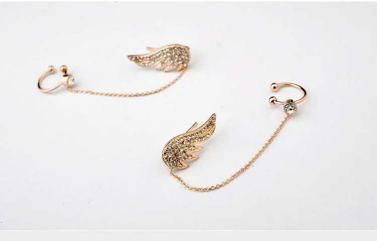 2015 новое поступление Крылья ангела кристалл серьги гвоздики для женщин девочек