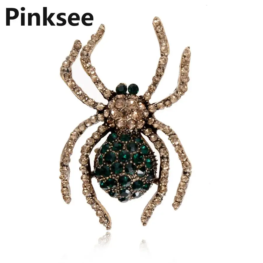 

Retro Crystal Insect Spider Brooch Pin For Women Men Costume jewelry Enamel Peacock Frog Bee Brooch Hijab Pins Accessories