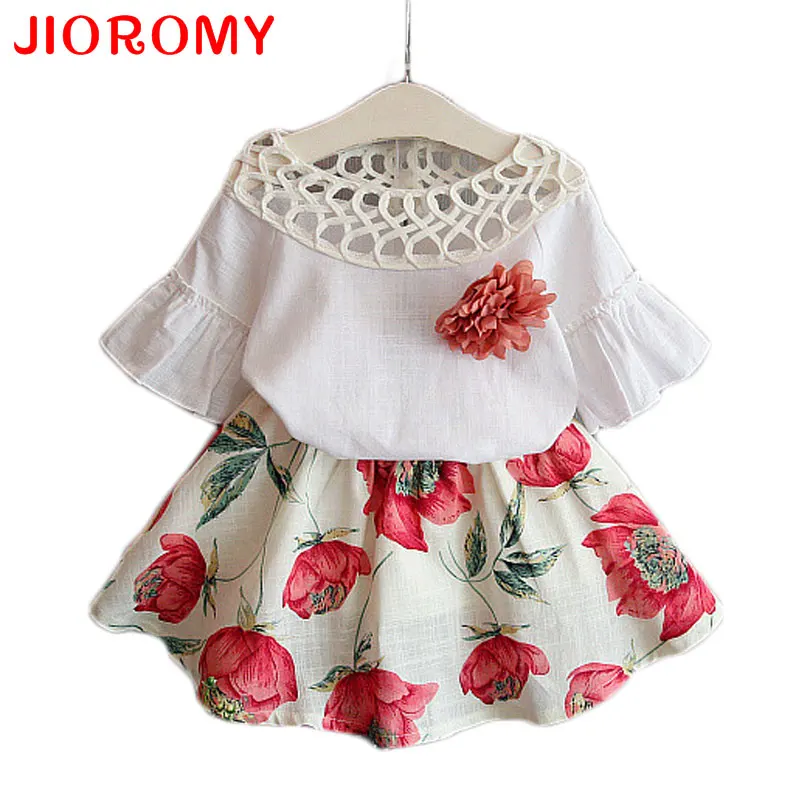 Модный костюм для девочек топ + юбка комплект динамиков из 2 предметов с рукавами