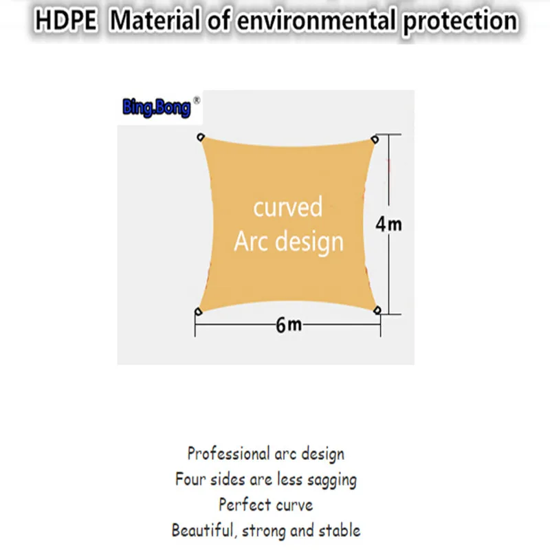 Солнцезащитный тент солнцезащитный HDPE сеть 4*6 м навес водонепроницаемый