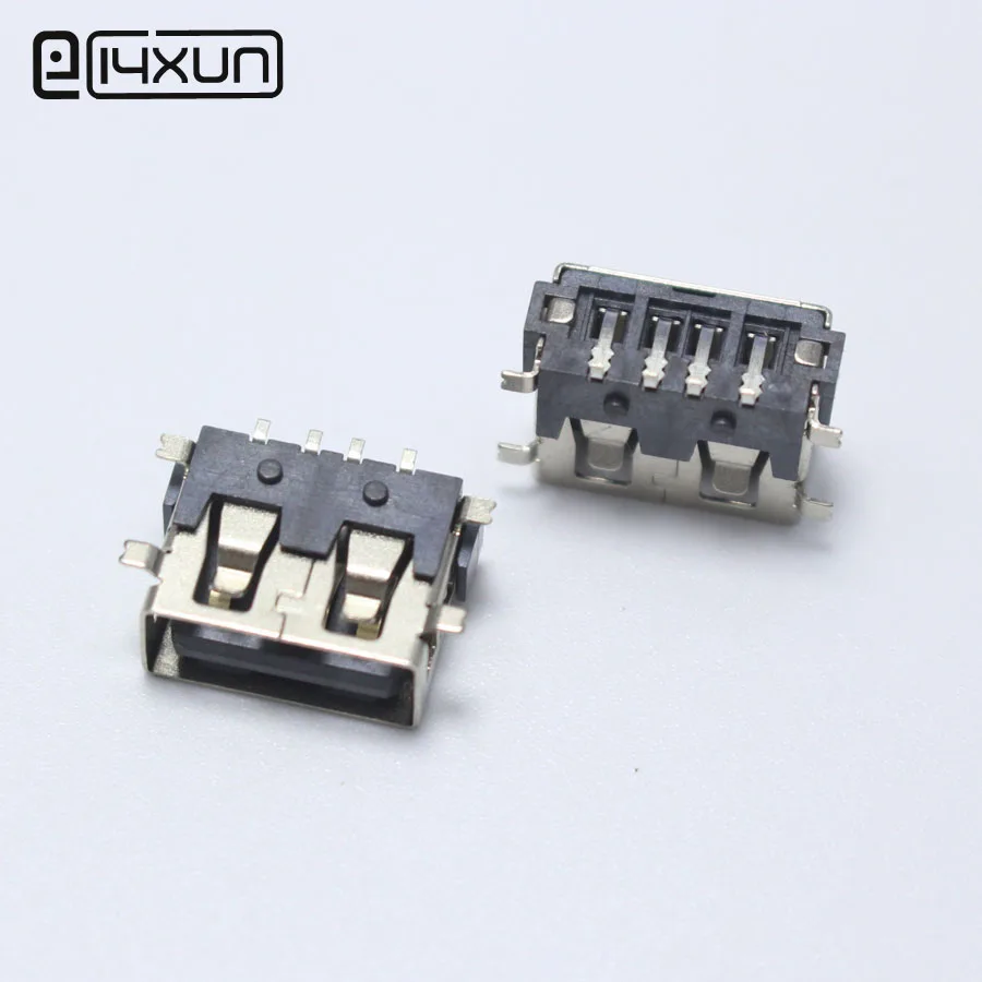 10 шт. SMD USB тип A гнездовой разъем 4 контактный AF 0 для монтажа печатной платы черный