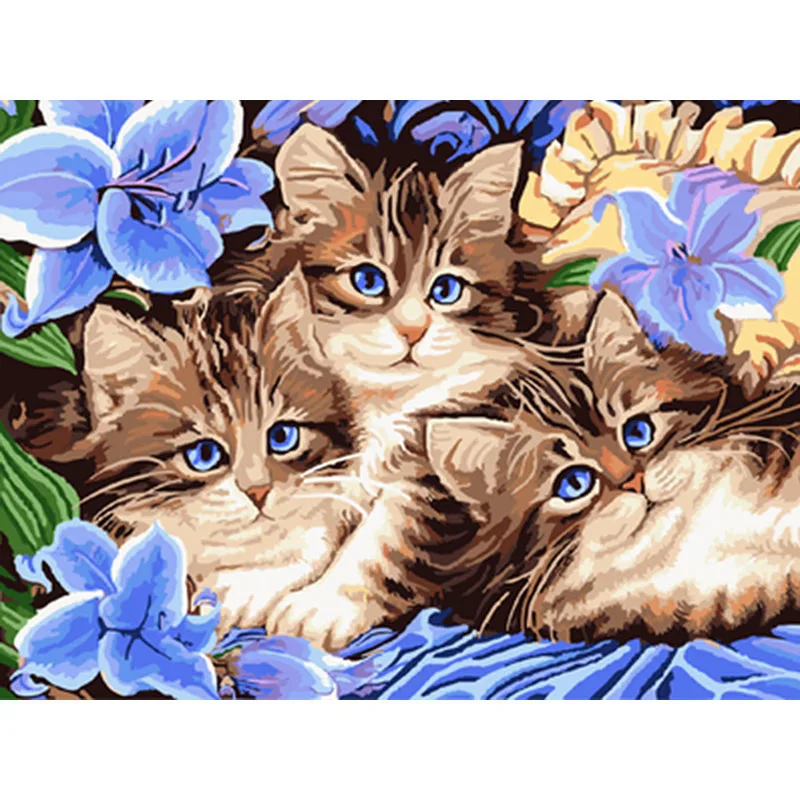 Cat brothers in s ручная работа краска высокое качество холст Красивая ing по номерам