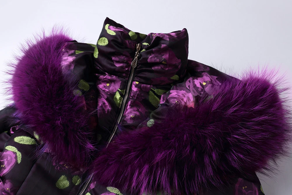 Winter Woman Luxurious Real Fur Collar parka Coat with Fur Hooded Thick Super-long Down Feather Cotton-padded Slim Jacket Female