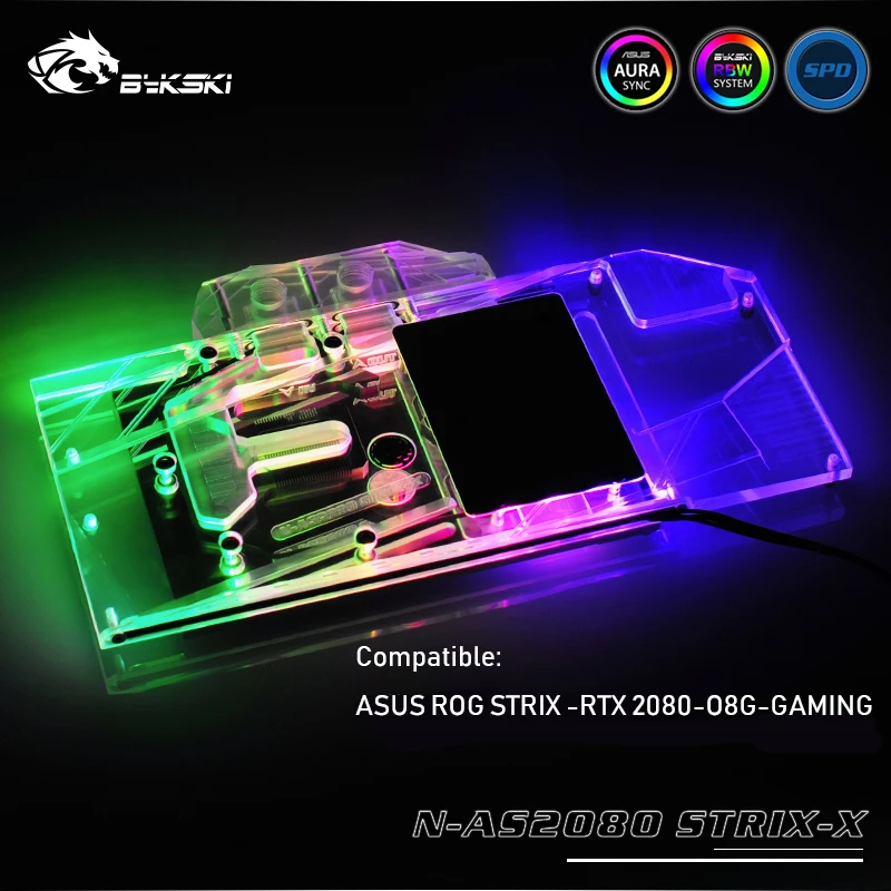 Кулер для графического процессора Bykski используемый ASUS ROG STRIX RTX 2080 o8g игровой блок