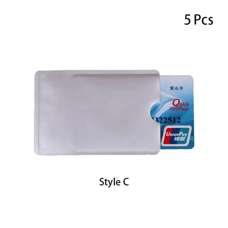 C-5 Pcs 5 шт. Rfid Защитный металлический кредитный держатель для карт для мужчин и женщин, бизнес чехол для ID карт, Анти Rfid Блокировка, считыватель, блокировка, NFC покрытие для автобусных карт - Цвет: C-5 Pcs