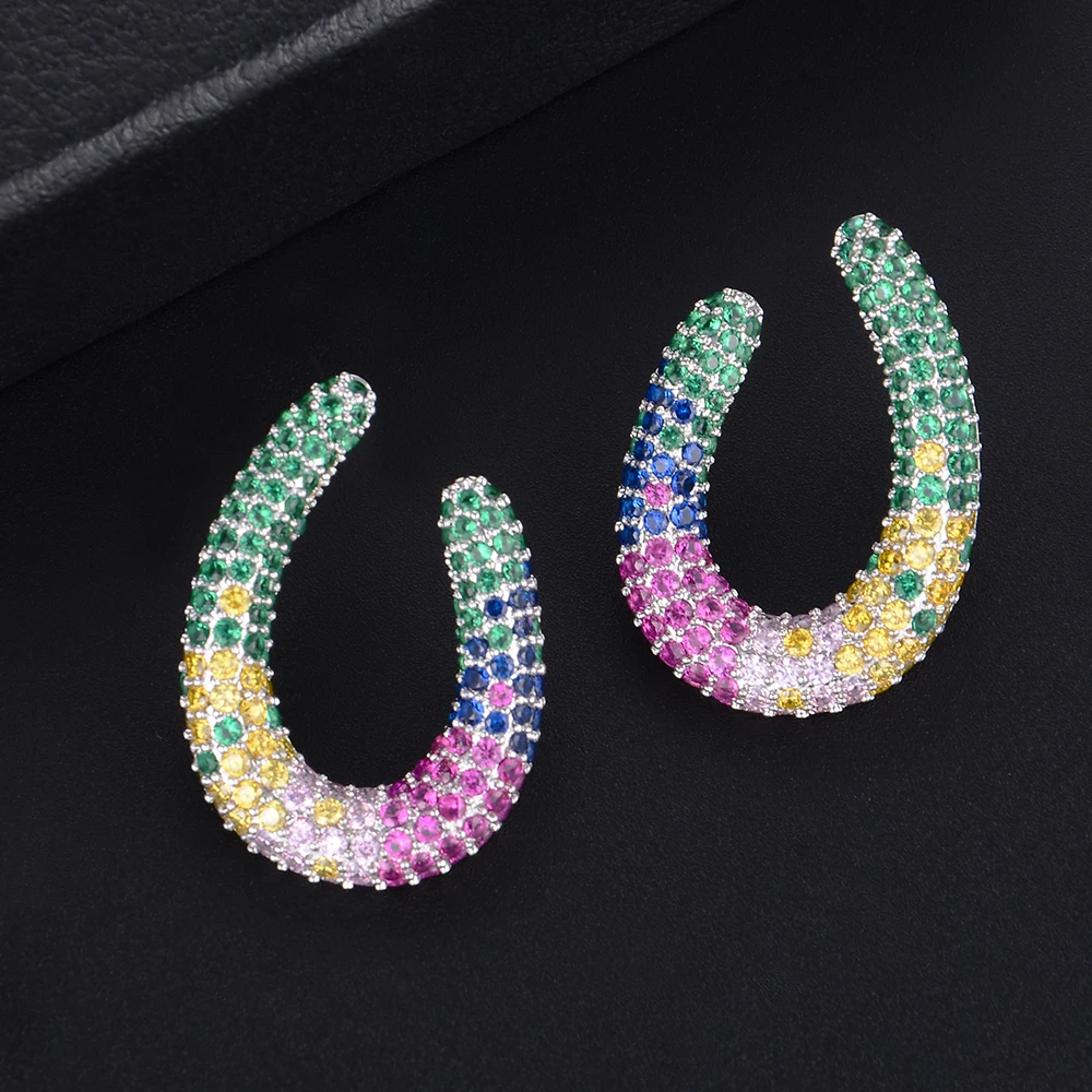 Женские серьги-гвоздики SISCATHY уникальные с фианитами ювелирные изделия для