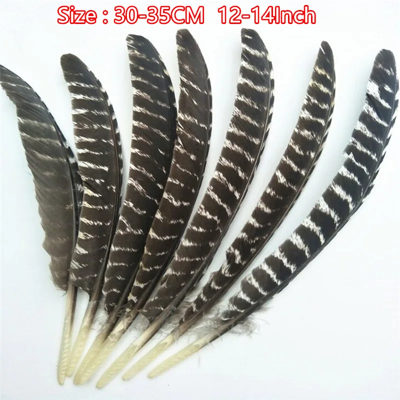 30-35CM 12-14Inch Натуральные орлиные перья 10-16 дюймов(20-40 см) Орел Птица индейка фазан перо для рукоделия Свадебные украшения - Цвет: 30-35CM 12-14Inch