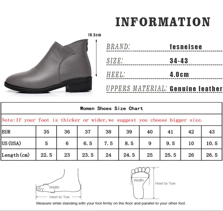 2019 Autumn Winter Women Shoes Genuine Leather Boots Square Heels Ankle Woman fashion Size 34-43 M3.5 | Обувь