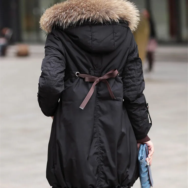 2014 зима хлопка мягкой куртки длинные участки большой код утолщенной мех бумер