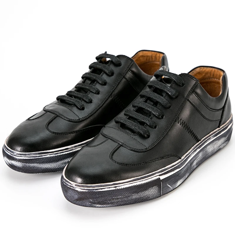 

KRUSDAN Original Luxury Brand Homme Superstar Shoes Men Genuine Leather Low Male Casual White Shoes Full Grain Leather