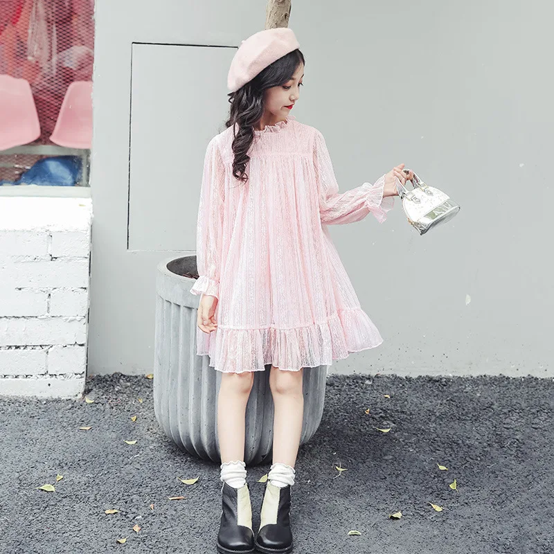 Весеннее простое белое платье в китайском стиле для девочек-подростков от 4 до 14