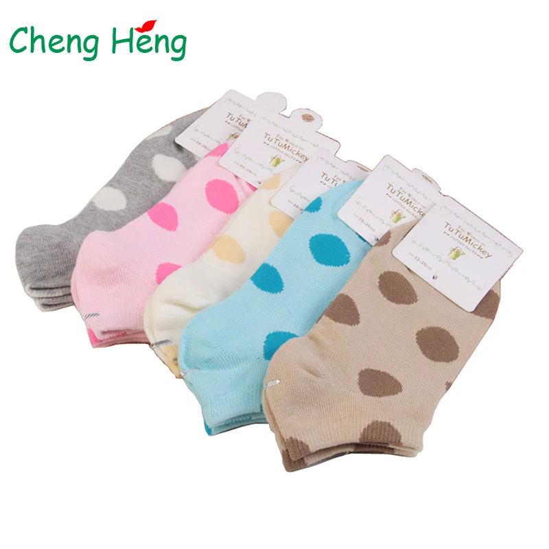 Женские хлопковые носки сезон весна лето осень однотонные дышащие в горошек с