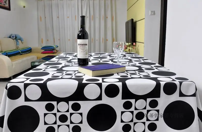 Короткая Современная скатерть из хлопчатобумажной ткани кофейная Скатерть