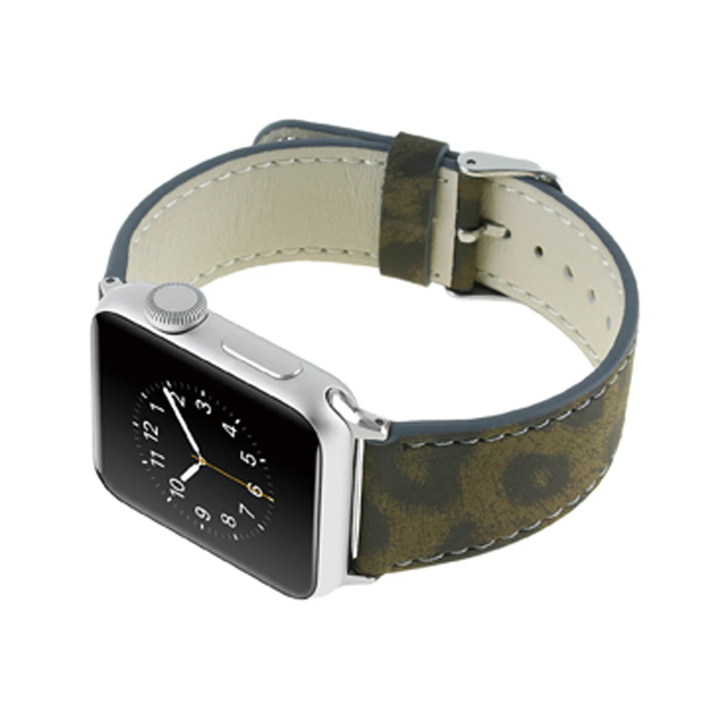 Новый Леопардовый кожаный полосатый ремешок для apple watch 42 мм 38 Iwatch series 3 2 1 браслет