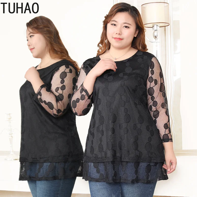 Женская блузка в горошек с оборками 10XL 8XL 6XL | одежда