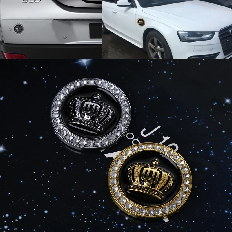 Авто автомобиль 3D Алмазная Корона металлический значок наклейки