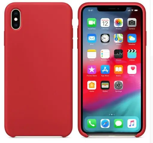 6 red Хороший жидкий силиконовый однотонный чехол для IPhone X XS MAX XR Официальный чехол для IPhone 7 6s 6 8 Plus мягкая задняя крышка из ТПУ Fundas без логотипа - Цвет: 6 red
