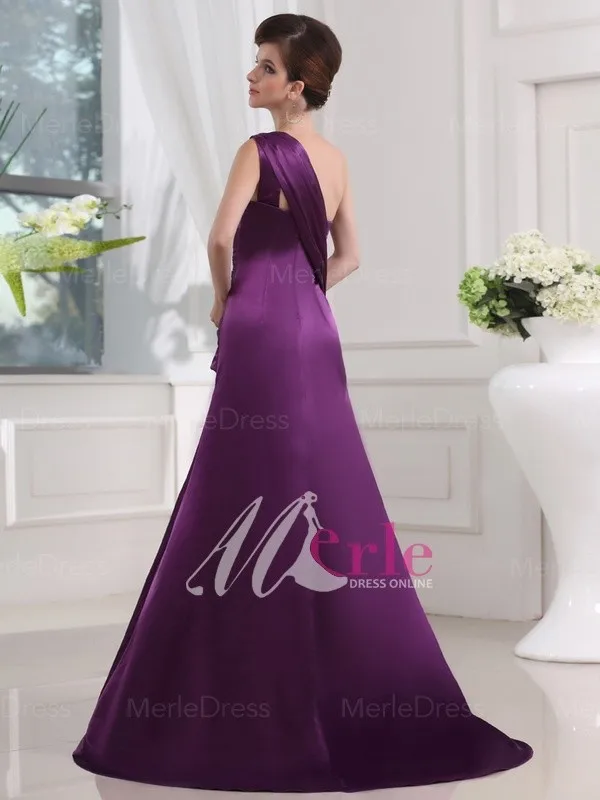 Luxurious 2015 Simple A-line Princess Elastic Woven Satin Natural Misses Pleat Formal dresses | Свадьбы и торжества