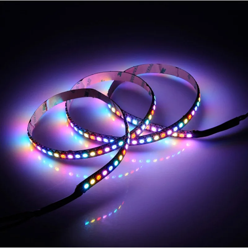 

WS2812B LED Strip WS2812 IC 5V 30/60/144 leds Individually Addressable WS2811 DC12V 2811 IC RGB Smart LED Pixels Strip Black PCB