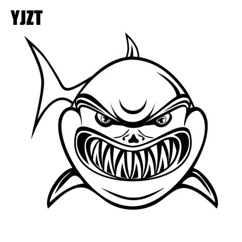 

YJZT 18 см * 16,4 см Angry SHARK забавная виниловая декоративная Автомобильная Наклейка черный серебристый автомобильный Стайлинг C11-0283