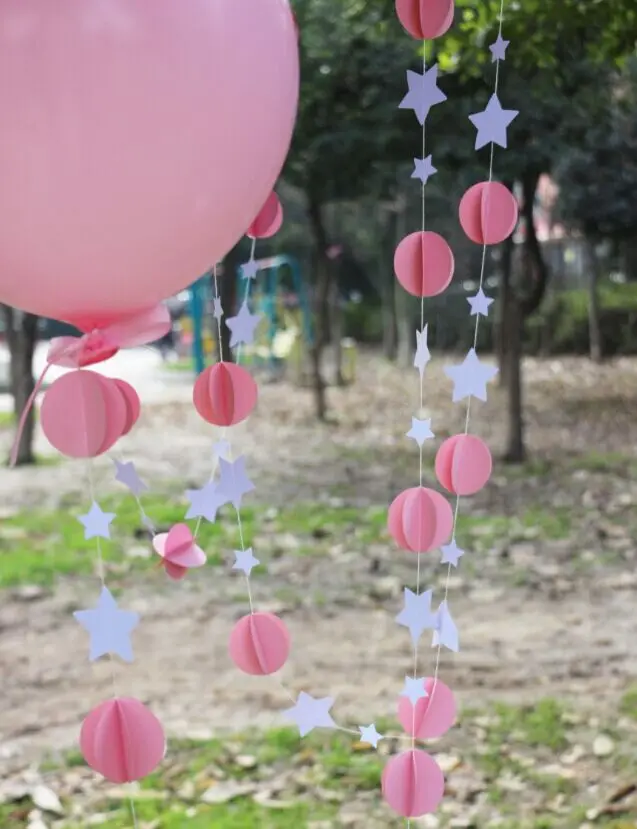 5 шт Розовый Свадебный Декор 3D бумага Гирлянда реквизит для фото воздушный шар