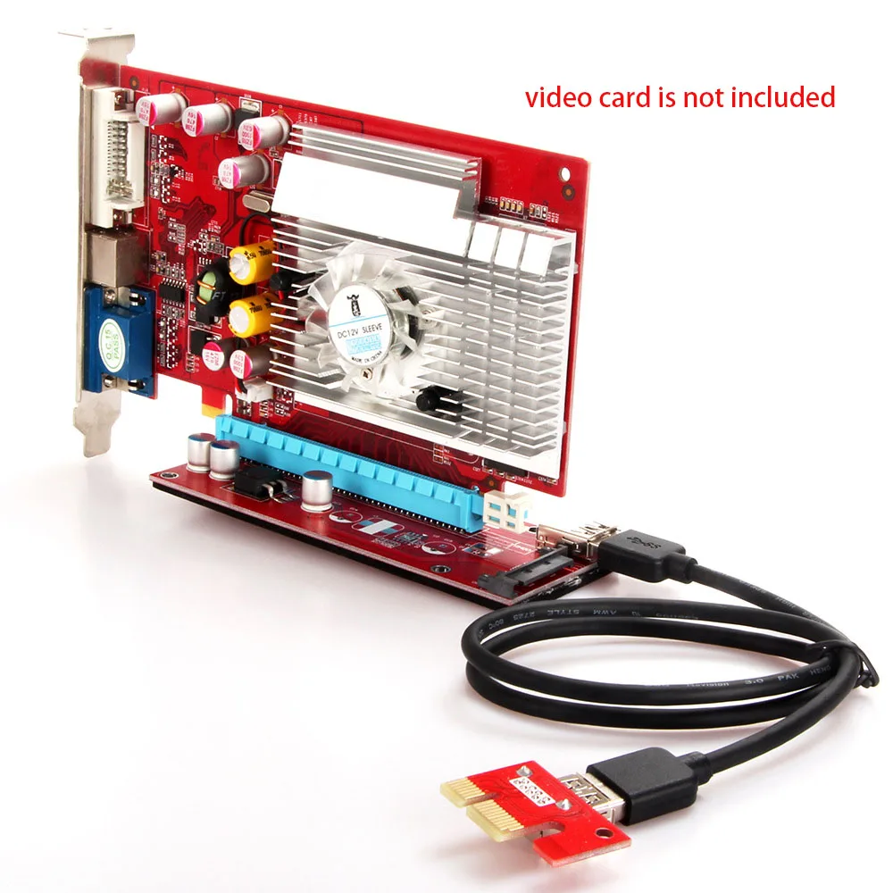 Новая переходная карта Red VER007S PCI Express 1-16 x PCI-E удлинитель 60 см кабель USB 3 0 15 pin SATA для