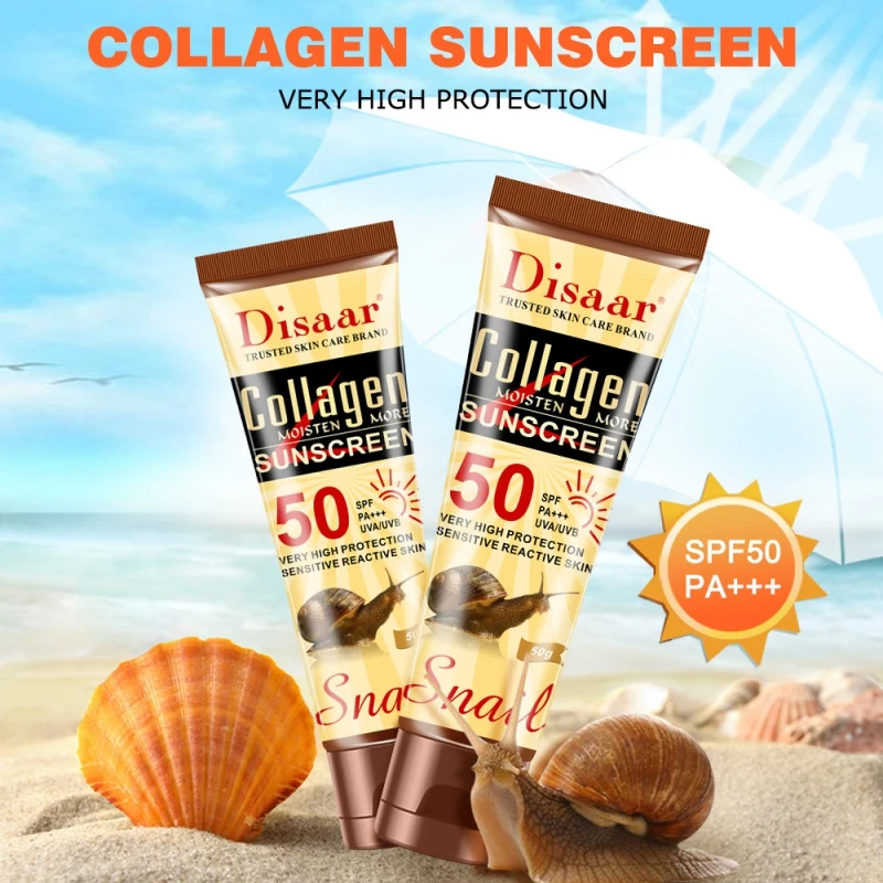 Новая коллагеновая эссенция улитки SPF 50 увлажняющий солнцезащитный крем против старения контроль за маслом анти-УФ отбеливающий солнцезащитный крем для лица