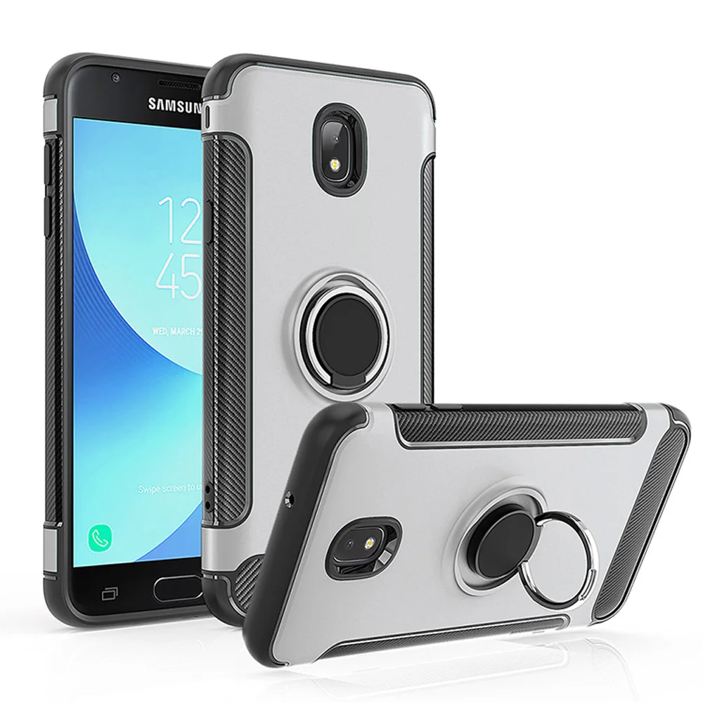 Защитный Магнитный чехол с кольцом-подставкой для Samsung Galaxy J3 2018/Achieve/Eclipse 2/Orbit/Amp Prime