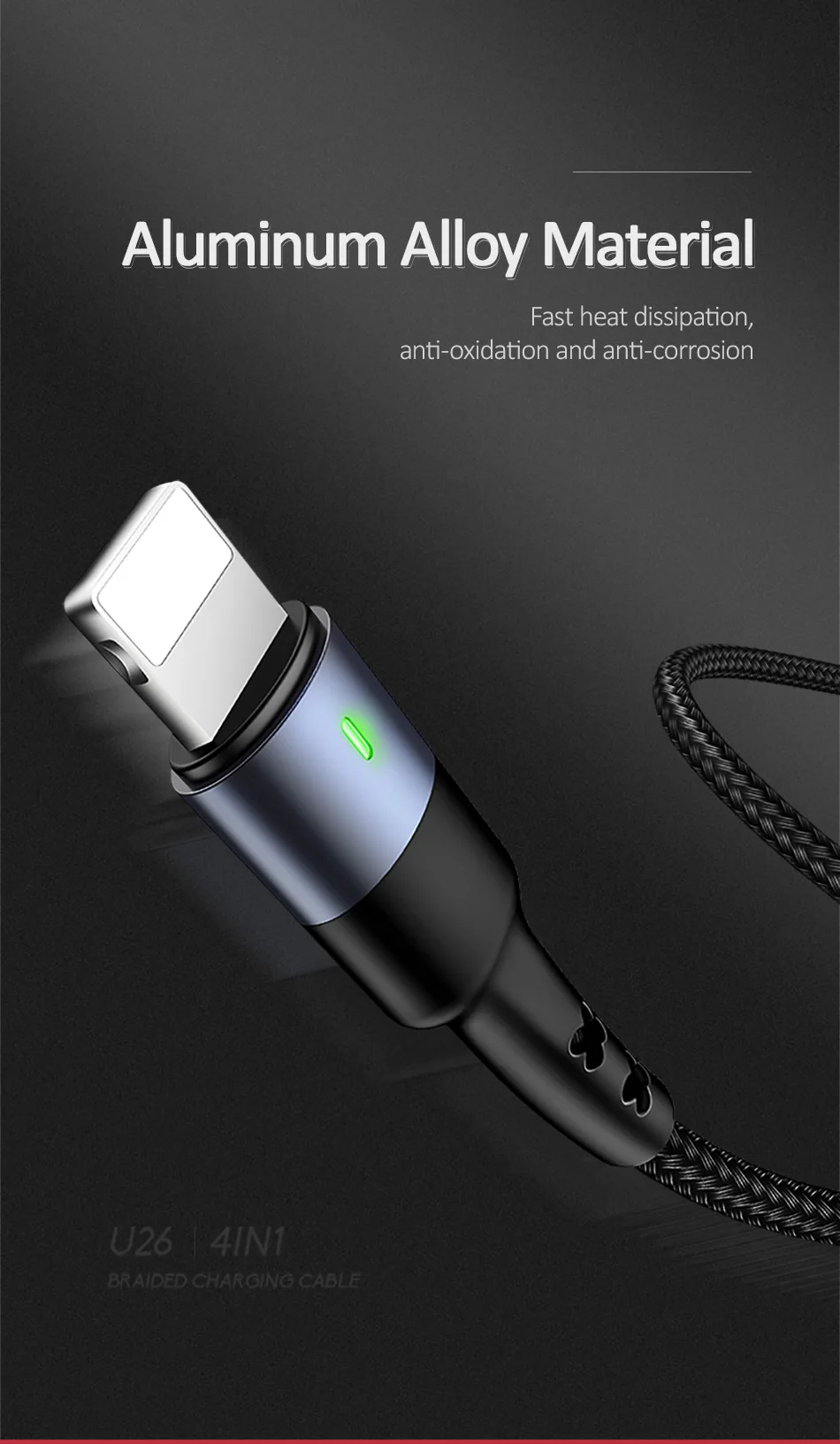 USAMS 4 в 1 Micro USB кабель 3A type C кабель для iPhone USB C кабель для зарядки 3 в 1 Пружинные шнуры для iPhone x xs samsung