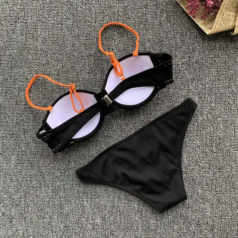 

New Sexy Push Up Bikini Set Underwire Bandeau Swimwear 2019 Brazilian Bikinis Women Bathing Suit Female Biquini maillot de bain