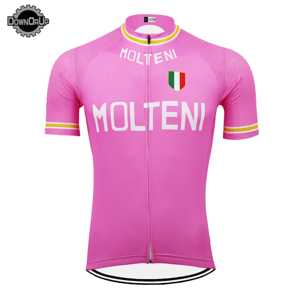 Розовый MOLTENI Велоспорт Джерси мужская команда с коротким рукавом mtb Одежда для